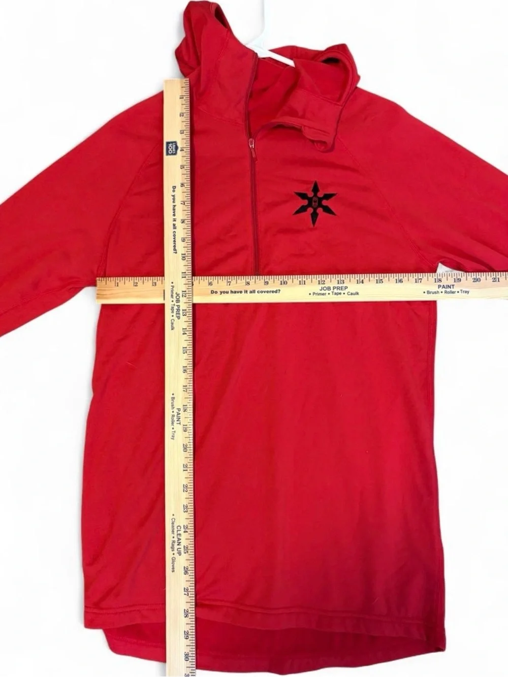 Men's Red Half-Zip Performance Sweater with Subtle Star Emblem